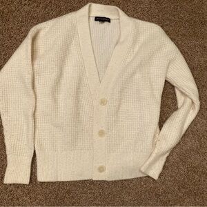 Banana republic cream cardigan waffle wool xs